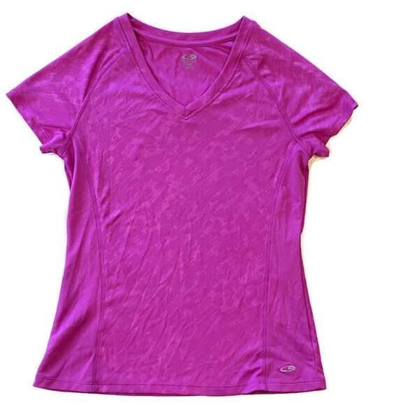 C9 Champion Purple V Neck Short Sleeve Workout Tee Shirt S - Picture 1 of 5